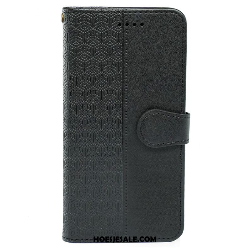 Leren Hoesje Xiaomi Redmi Note 14 Pro 4g Kubusrand En Bandje Bescherming Hoesje