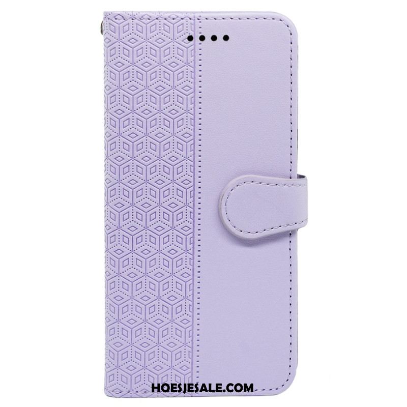 Leren Hoesje Xiaomi Redmi Note 14 Pro 4g Kubusrand En Bandje Bescherming Hoesje