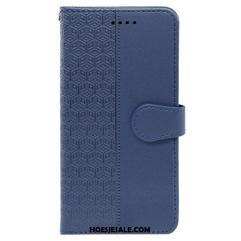 Leren Hoesje Xiaomi Redmi Note 14 Pro 4g Kubusrand En Bandje Bescherming Hoesje