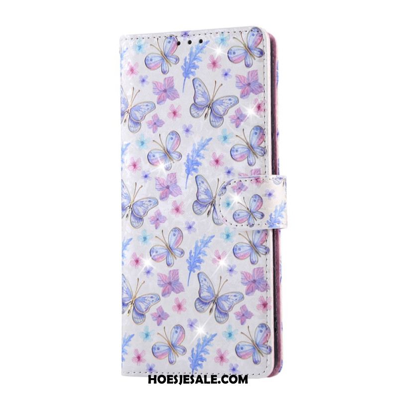 Leren Hoesje Xiaomi Redmi Note 14 Pro 4g Rfid-blokkerend Bloemenpatroon Bescherming Hoesje