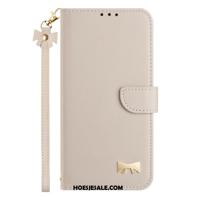 Leren Hoesje Xiaomi Redmi Note 14 Pro 4g Strikje Met Bandje