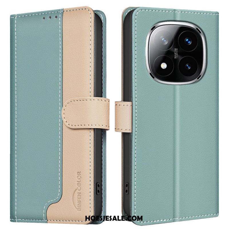 Leren Hoesje Xiaomi Redmi Note 14 Pro 5g Binfen Color Tweekleurig Bescherming Hoesje