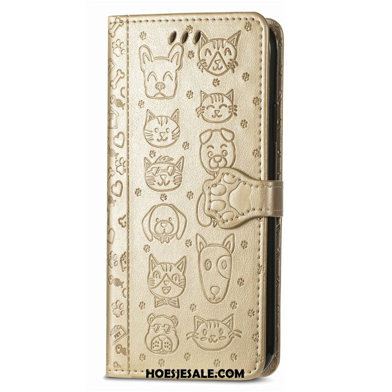 Leren Hoesje Xiaomi Redmi Note 14 Pro 5g Geanimeerd Dieren