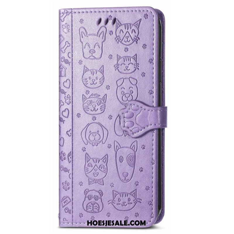 Leren Hoesje Xiaomi Redmi Note 14 Pro 5g Geanimeerd Dieren