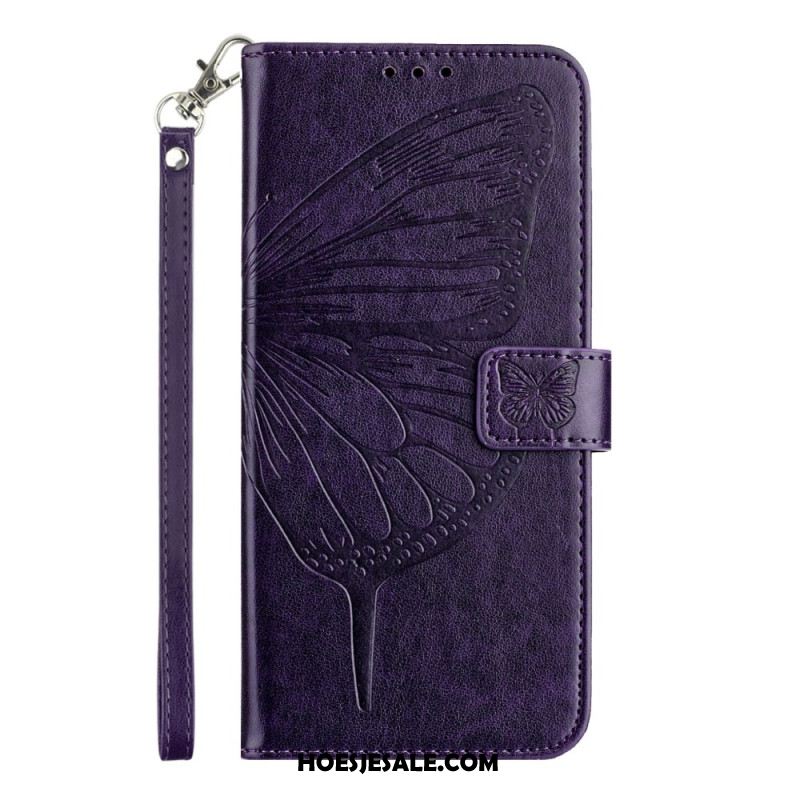 Leren Hoesje Xiaomi Redmi Note 14 Pro 5g Grafische Vlinder Bescherming Hoesje