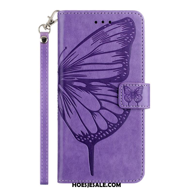 Leren Hoesje Xiaomi Redmi Note 14 Pro 5g Grafische Vlinder Bescherming Hoesje