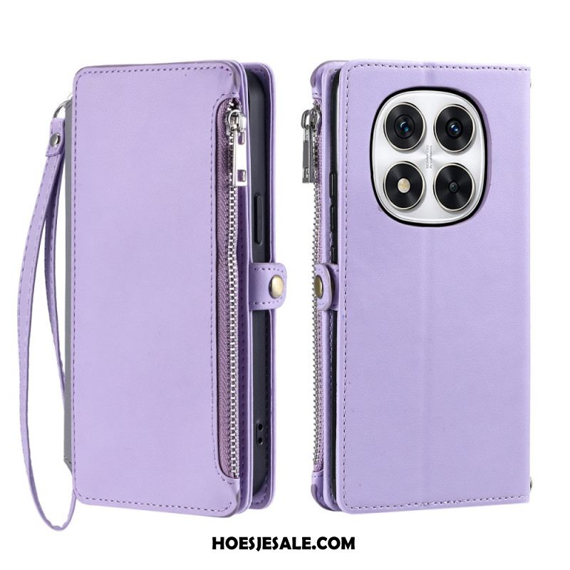 Leren Hoesje Xiaomi Redmi Note 14 Pro 5g Portemonnee Met Riem Bescherming Hoesje