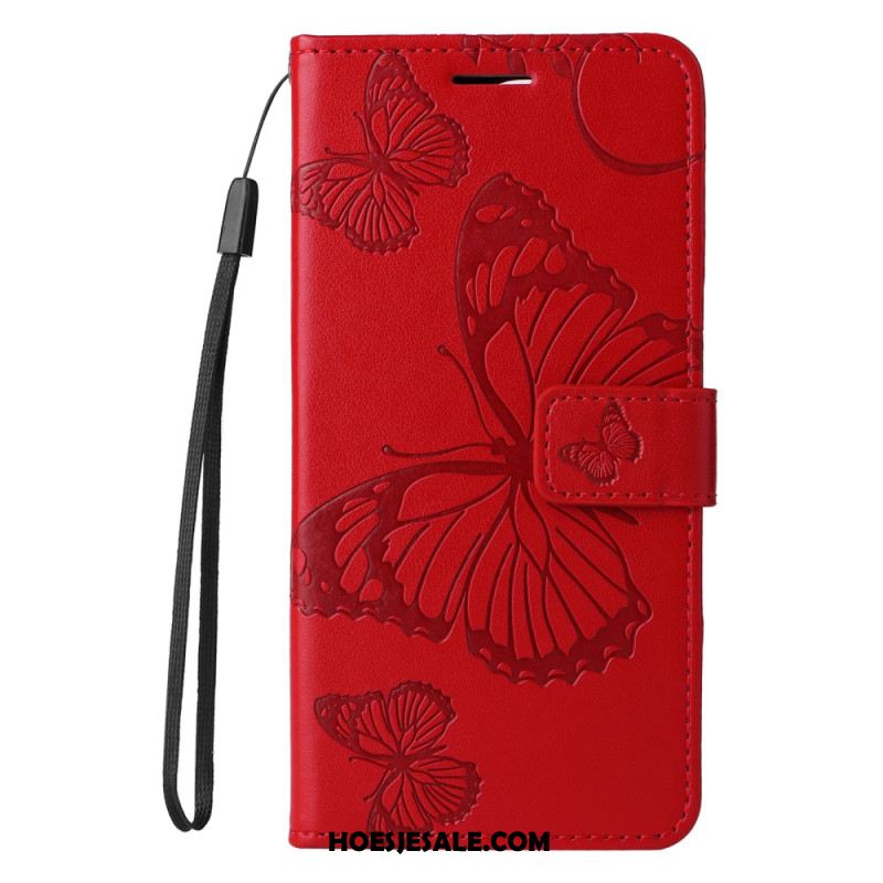 Leren Hoesje Xiaomi Redmi Note 14 Pro 5g Reuzenvlinders Bescherming Hoesje