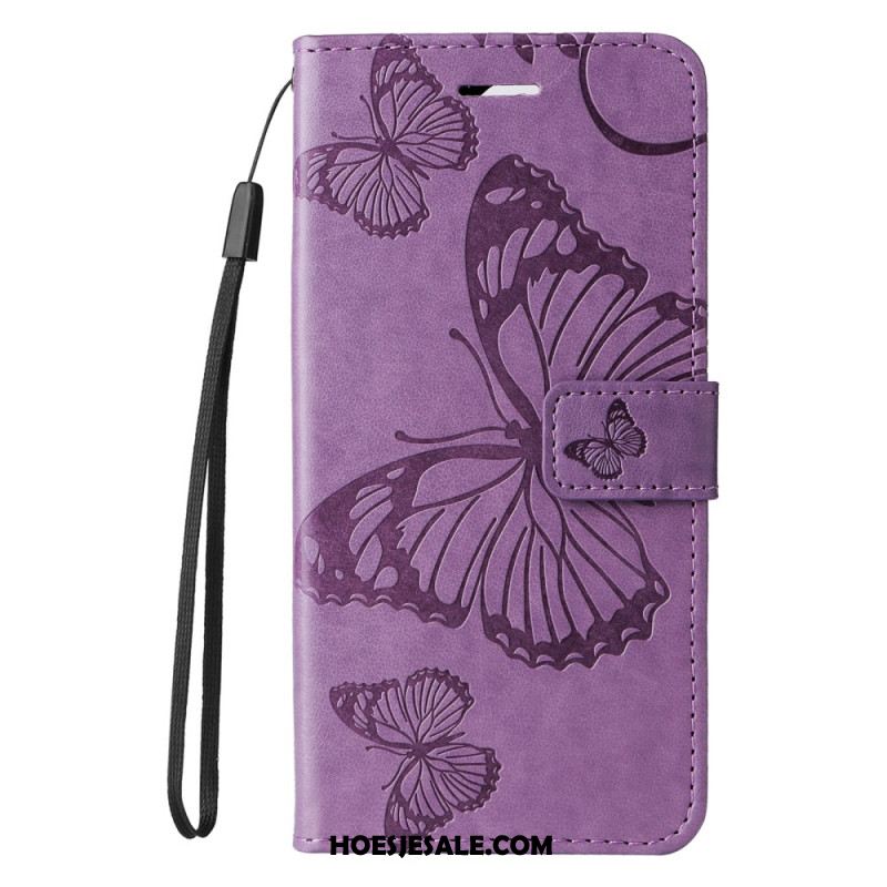 Leren Hoesje Xiaomi Redmi Note 14 Pro 5g Reuzenvlinders Bescherming Hoesje