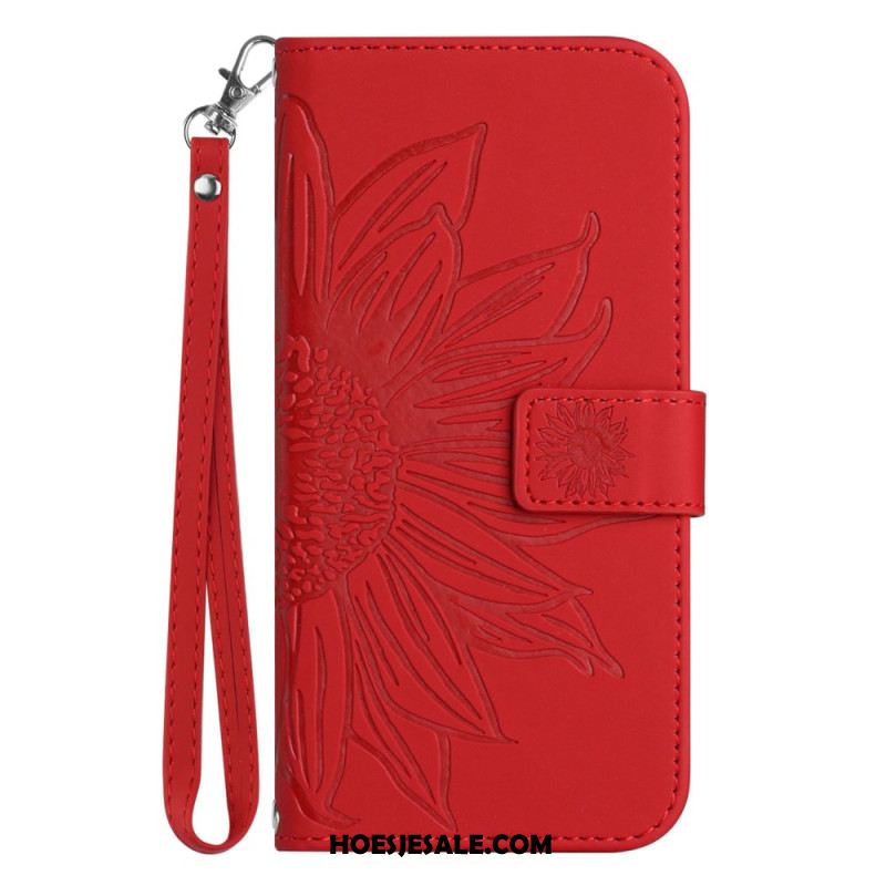 Leren Hoesje Xiaomi Redmi Note 14 Pro 5g Zonnebloemprint