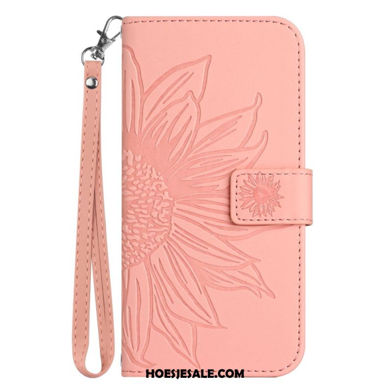 Leren Hoesje Xiaomi Redmi Note 14 Pro 5g Zonnebloemprint