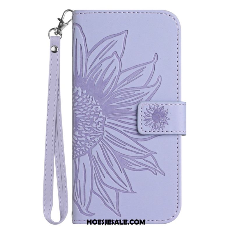 Leren Hoesje Xiaomi Redmi Note 14 Pro 5g Zonnebloemprint