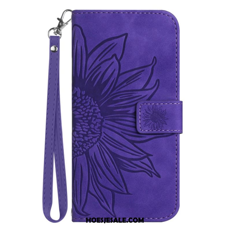 Leren Hoesje Xiaomi Redmi Note 14 Pro 5g Zonnebloemprint