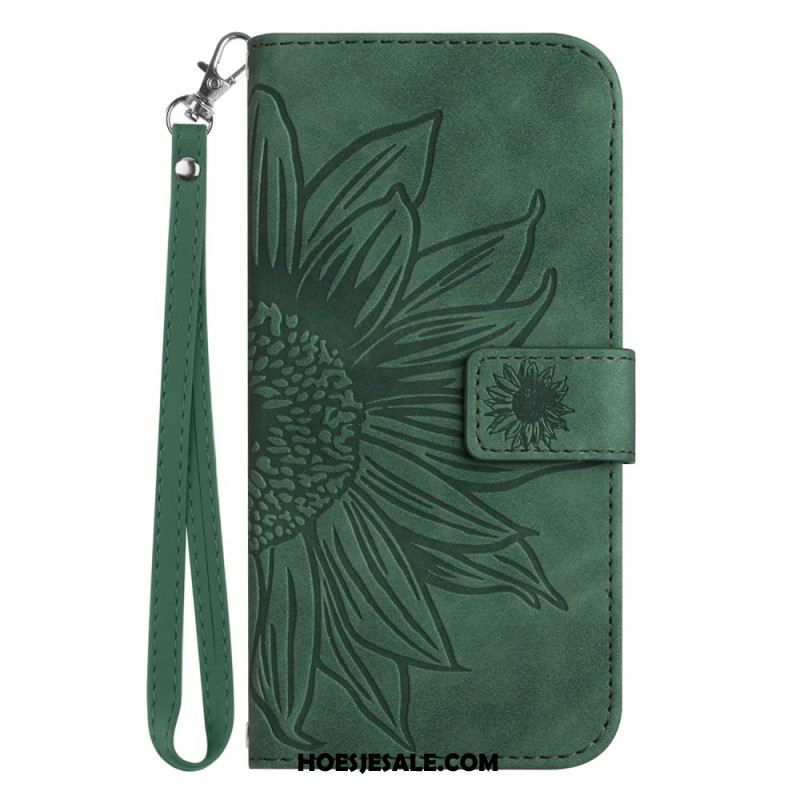 Leren Hoesje Xiaomi Redmi Note 14 Pro 5g Zonnebloemprint