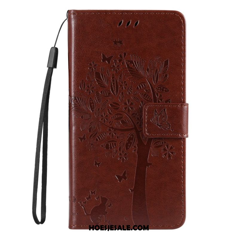 Leren Hoesje Xiaomi Redmi Note 14 Pro Plus 5g Boom En Kat Bescherming Hoesje