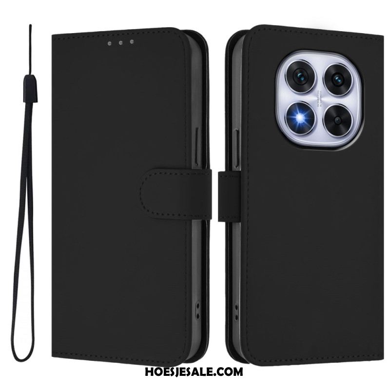 Leren Hoesje Xiaomi Redmi Note 14 Pro Plus 5g Effen Leerstijl Bescherming Hoesje