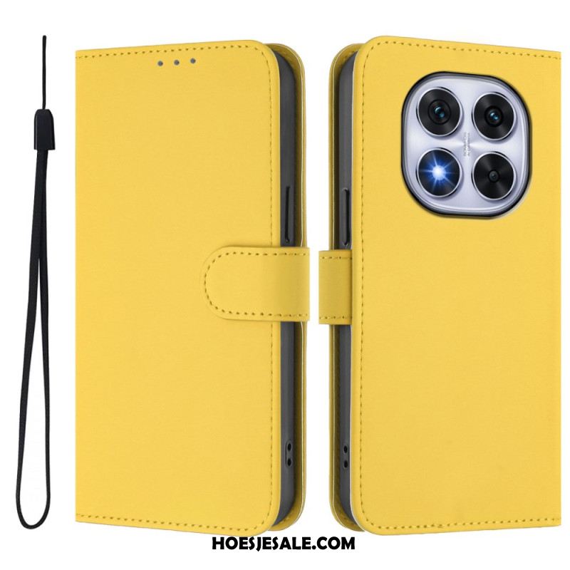 Leren Hoesje Xiaomi Redmi Note 14 Pro Plus 5g Effen Leerstijl Bescherming Hoesje