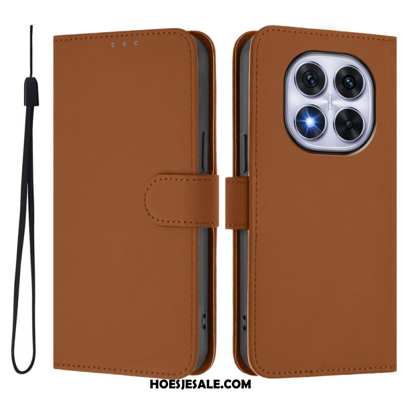 Leren Hoesje Xiaomi Redmi Note 14 Pro Plus 5g Effen Leerstijl Bescherming Hoesje