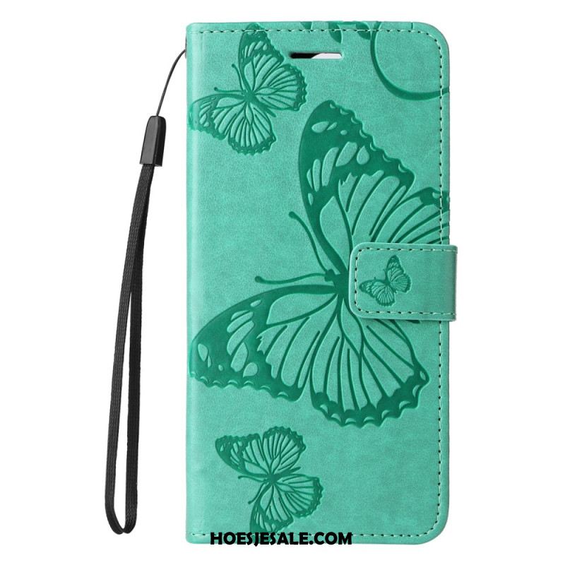 Leren Hoesje Xiaomi Redmi Note 14 Pro Plus 5g Reuzenvlinders Bescherming Hoesje