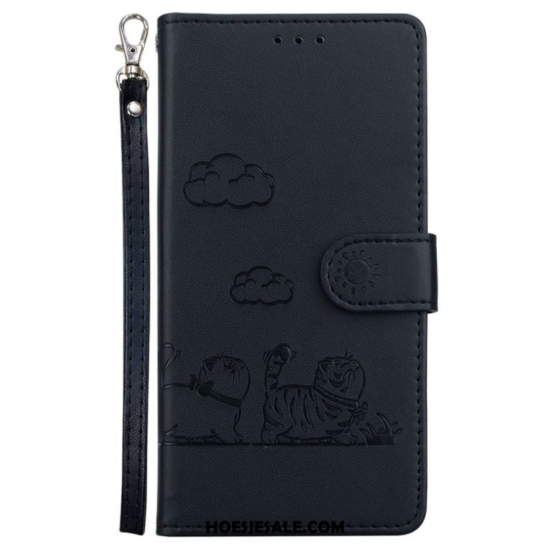 Leren Hoesje Xiaomi Redmi Note 15 5g Rfid-blokkerend En Kittenpatroon