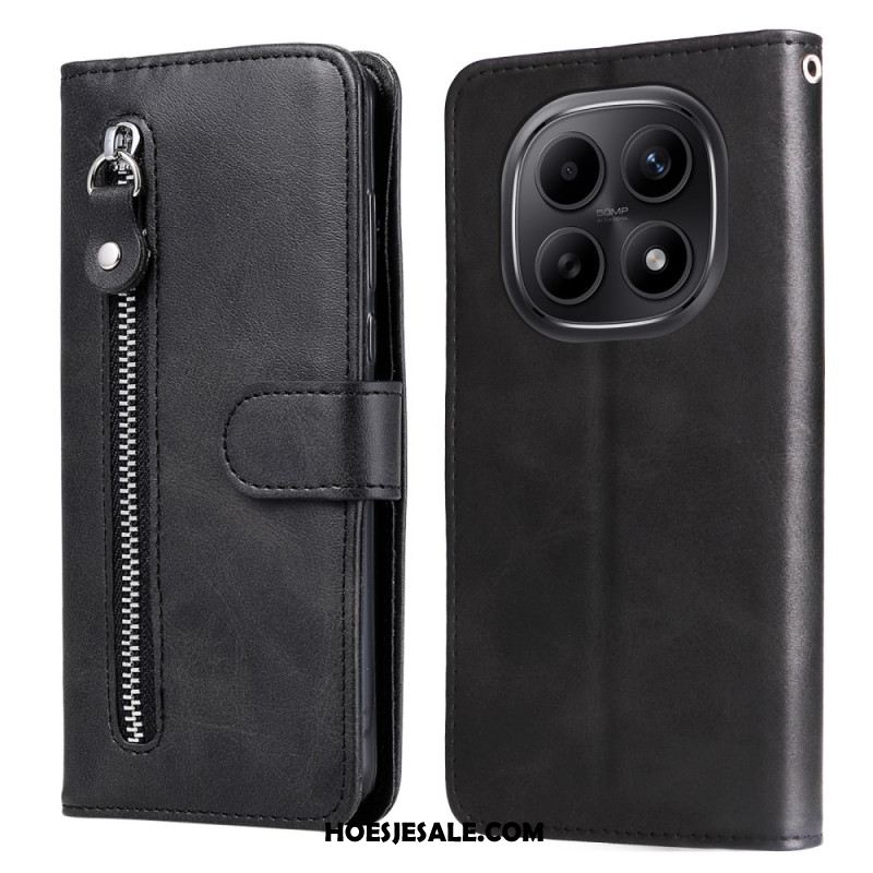 Leren Hoesje Xiaomi Redmi Note 15 5g Vak Met Rits Bescherming Hoesje