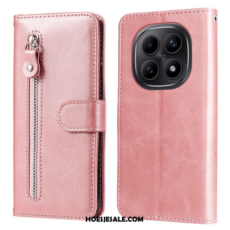 Leren Hoesje Xiaomi Redmi Note 15 5g Vak Met Rits Bescherming Hoesje