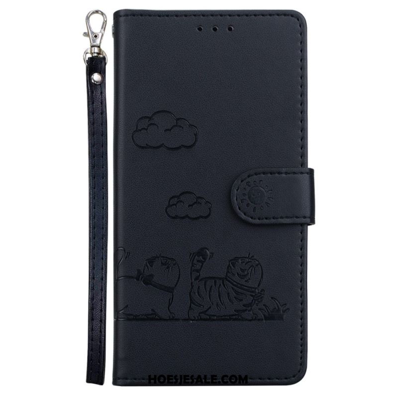 Leren Hoesje Xiaomi Redmi Note 15 Pro 5g Kattenscène Bescherming Hoesje