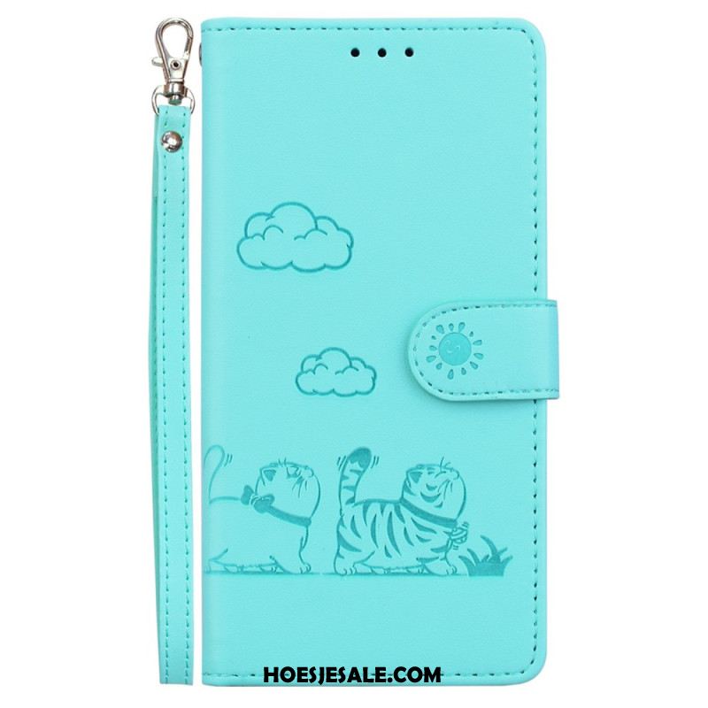 Leren Hoesje Xiaomi Redmi Note 15 Pro 5g Kattenscène Bescherming Hoesje