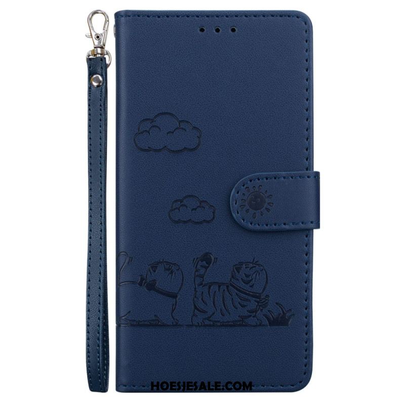 Leren Hoesje Xiaomi Redmi Note 15 Pro 5g Kattenscène Bescherming Hoesje