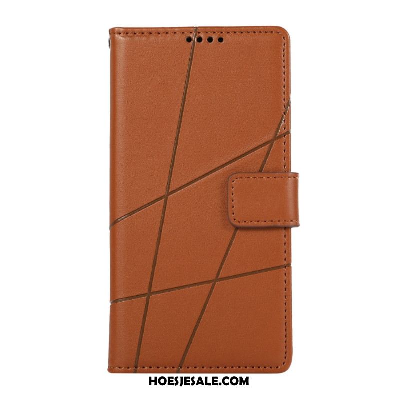 Leren Hoesje Xiaomi Redmi Note 15 Pro 5g Lijnen Bescherming Hoesje