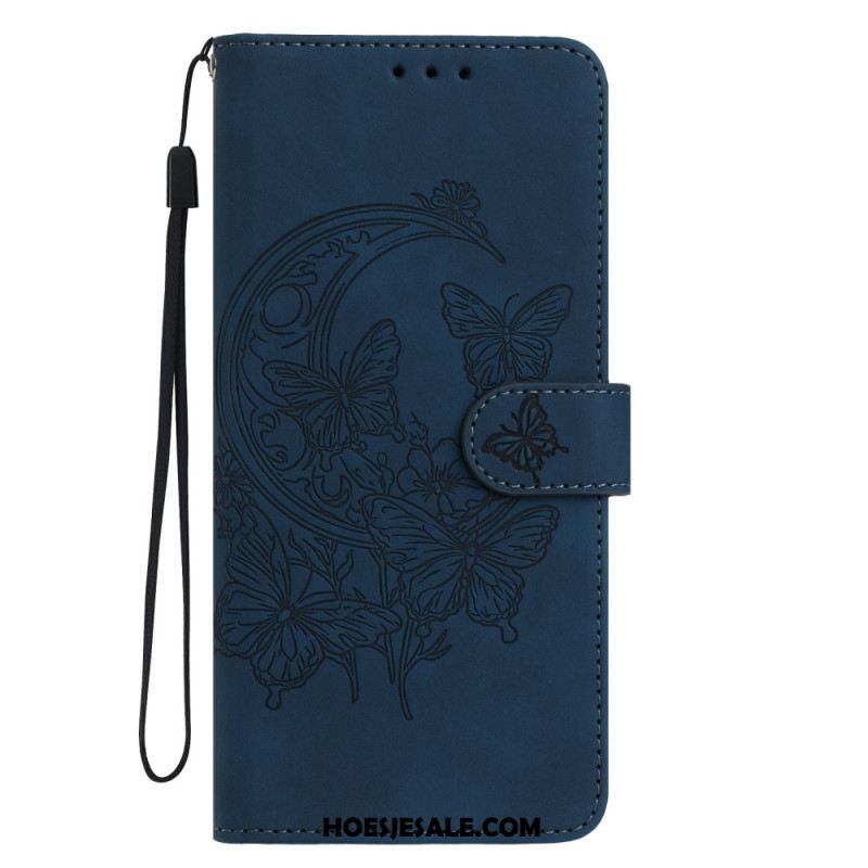 Leren Hoesje Xiaomi Redmi Note 15 Pro 5g Vlinder- En Bloemenpatroon Bescherming Hoesje