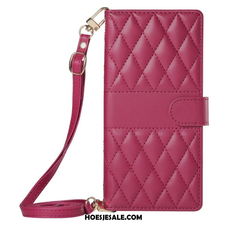 Leren Hoesje Xiaomi Redmi Note 15 Pro Plus 5g Gewatteerd Met Bandjes Bescherming Hoesje