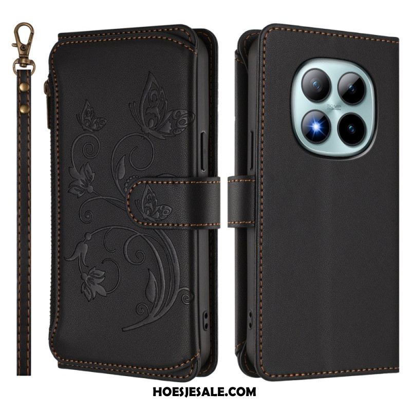 Leren Hoesje Xiaomi Redmi Note 15 Pro Plus 5g Portemonnee Met Bloemenprint Bescherming Hoesje