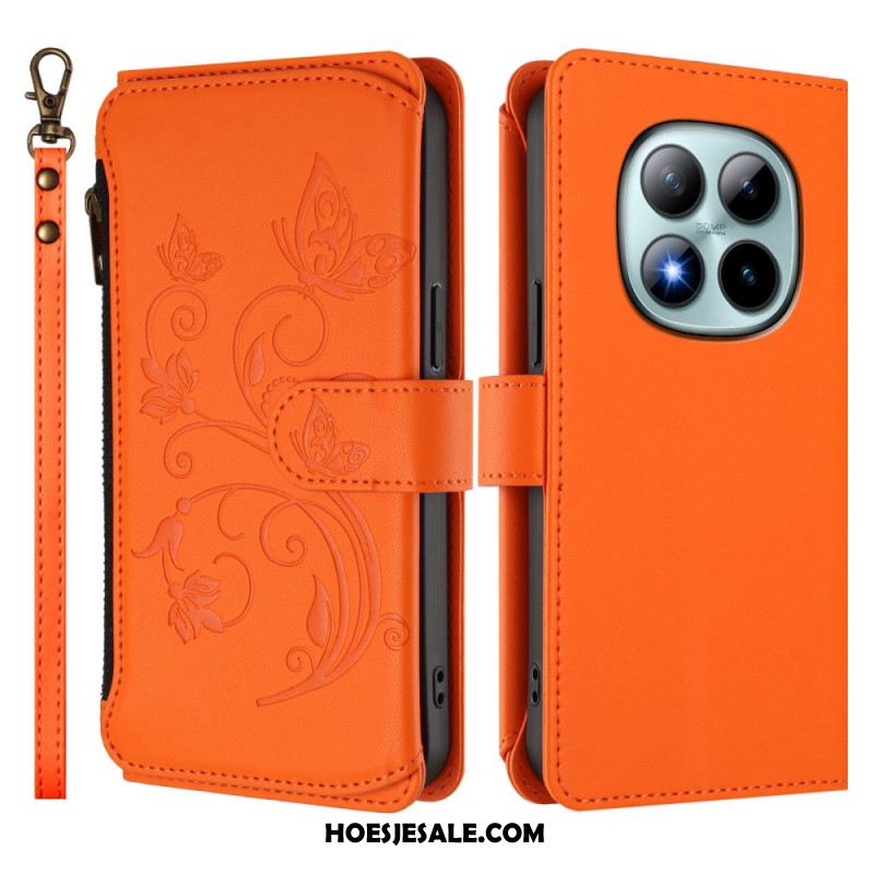 Leren Hoesje Xiaomi Redmi Note 15 Pro Plus 5g Portemonnee Met Bloemenprint Bescherming Hoesje