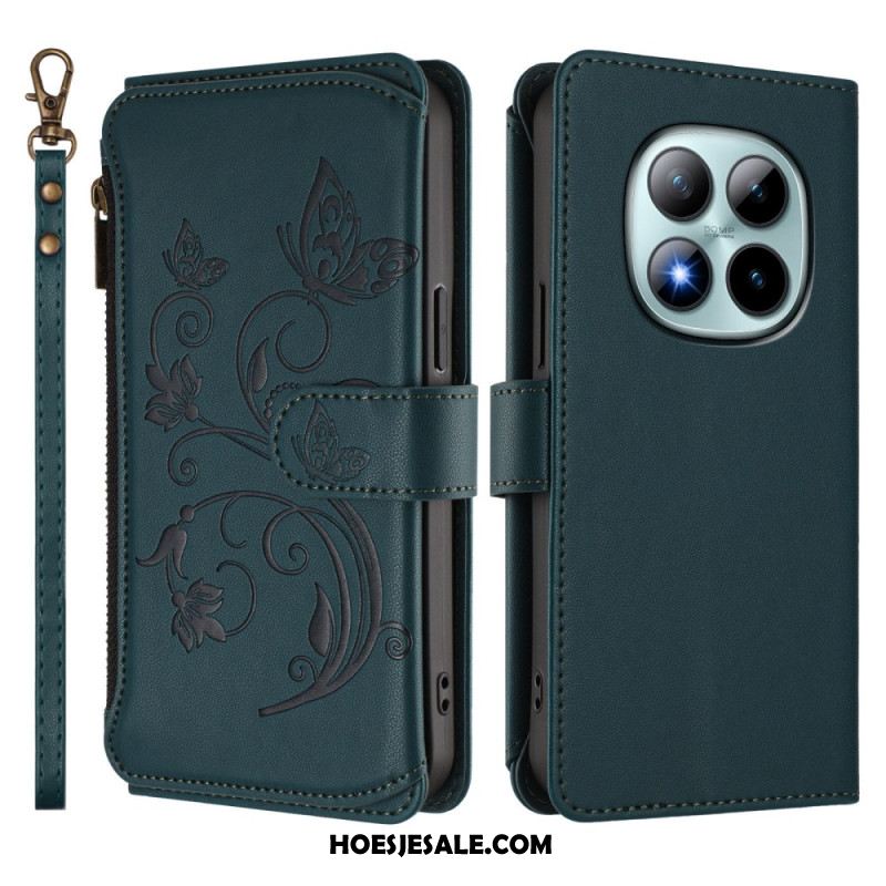 Leren Hoesje Xiaomi Redmi Note 15 Pro Plus 5g Portemonnee Met Bloemenprint Bescherming Hoesje