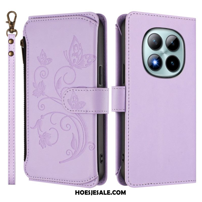 Leren Hoesje Xiaomi Redmi Note 15 Pro Plus 5g Portemonnee Met Bloemenprint Bescherming Hoesje