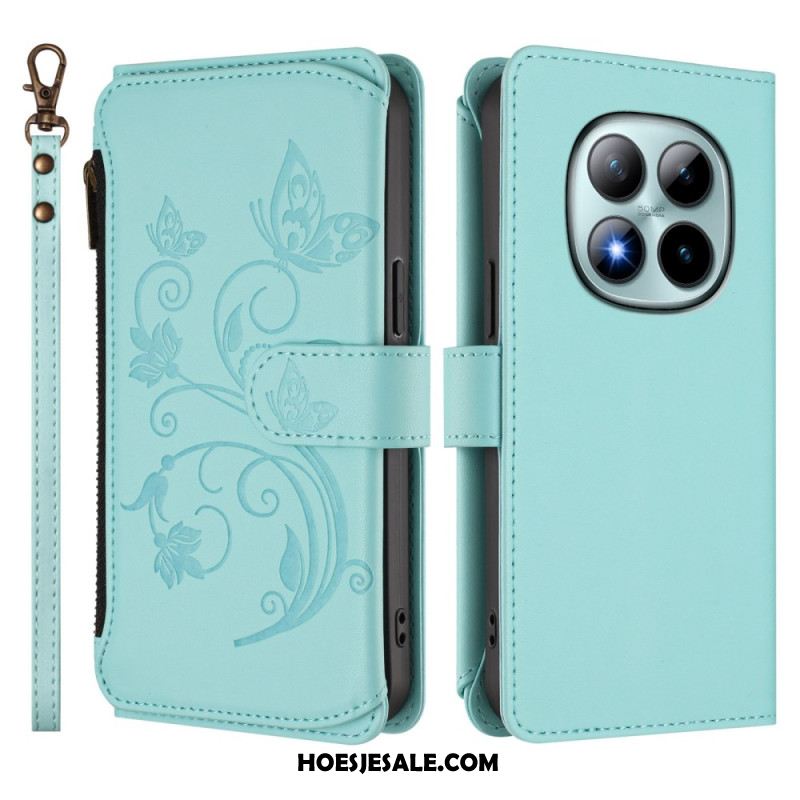 Leren Hoesje Xiaomi Redmi Note 15 Pro Plus 5g Portemonnee Met Bloemenprint Bescherming Hoesje