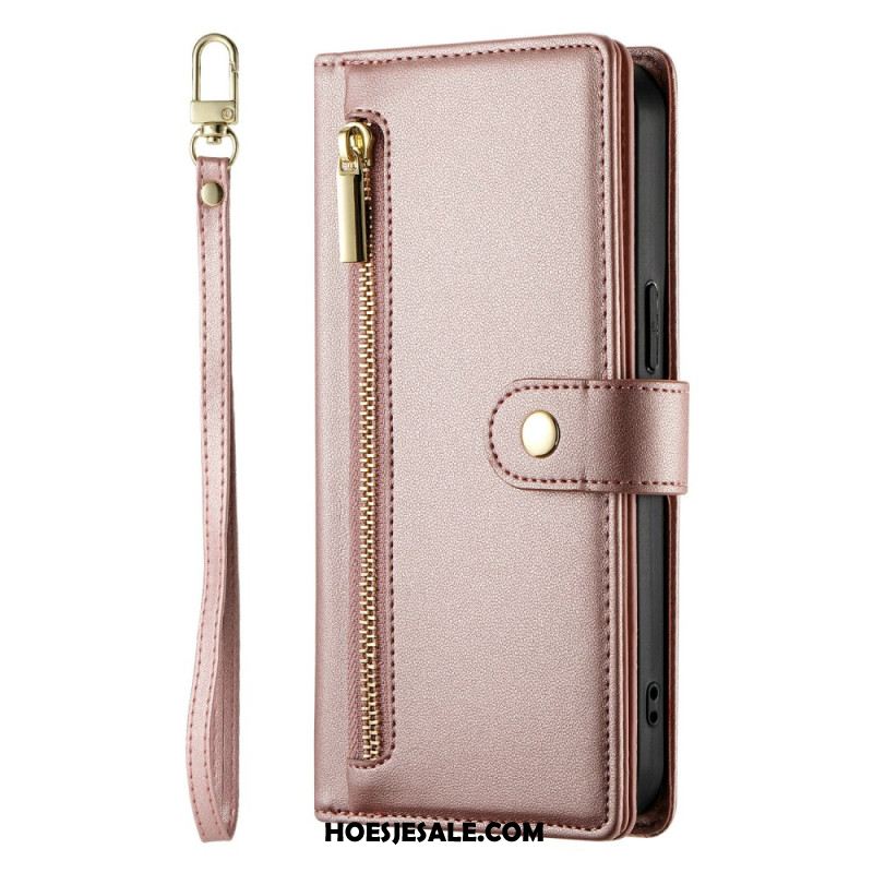 Leren Hoesje Xiaomi Redmi Note 15 Pro Plus 5g Zakje Met Rits En Bandjes Bescherming Hoesje