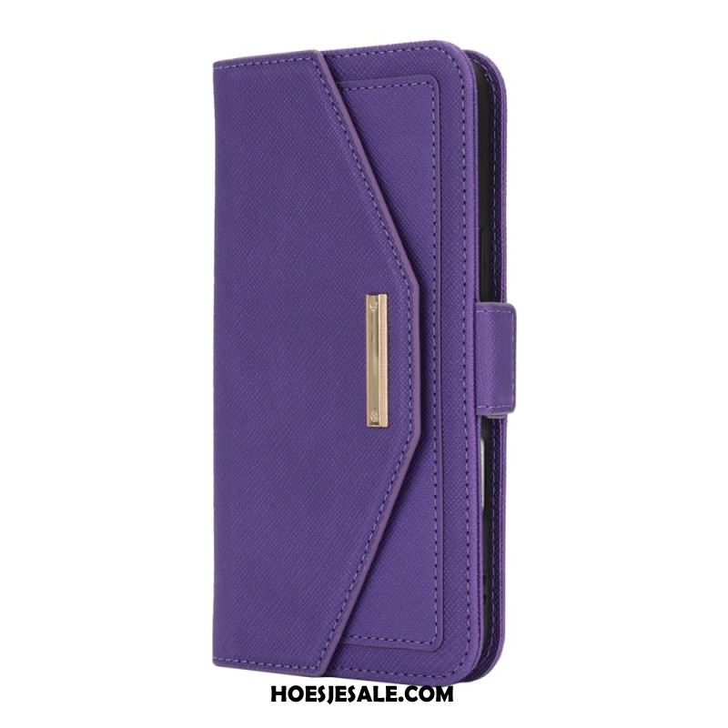 Leren Hoesje iPhone 17 Portemonnee Met Schouderband En Spiegel