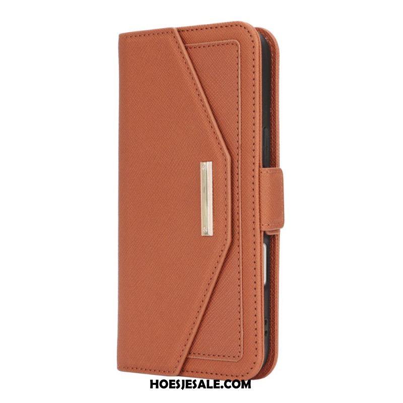 Leren Hoesje iPhone 17 Portemonnee Met Schouderband En Spiegel