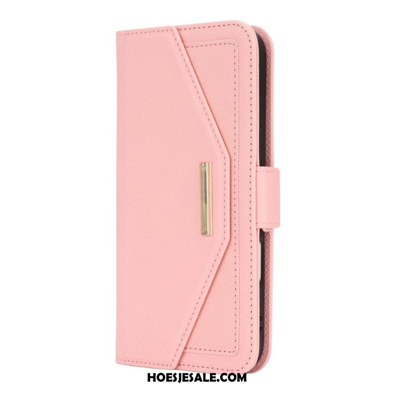 Leren Hoesje iPhone 17 Portemonnee Met Schouderband En Spiegel