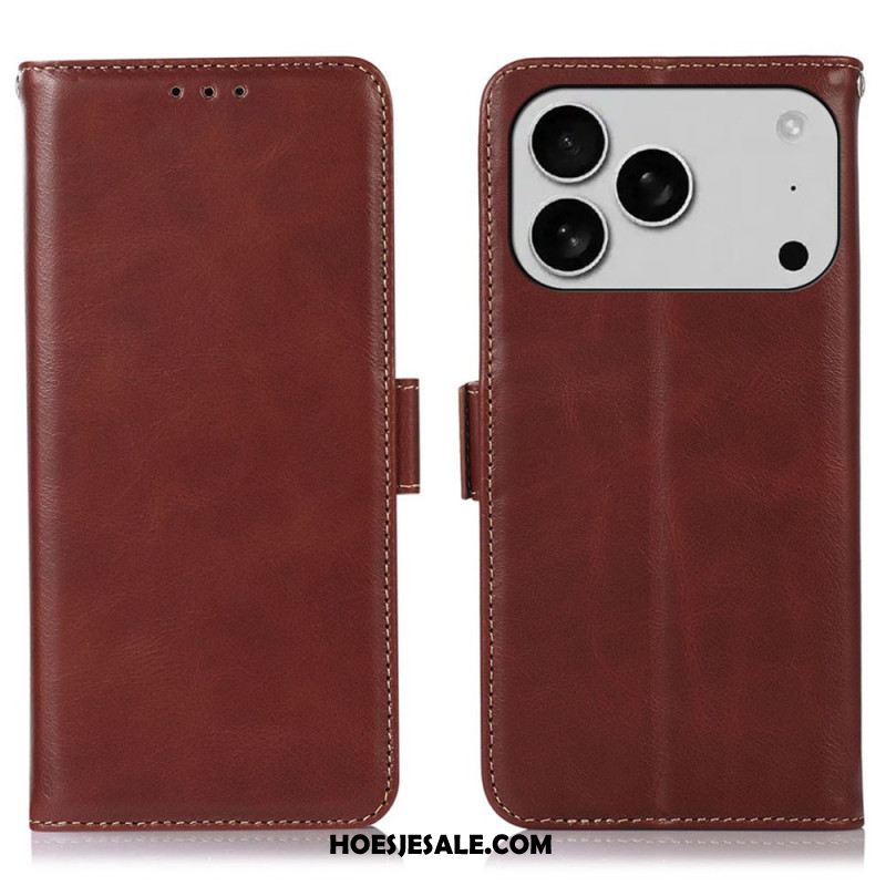 Leren Hoesje iPhone 17 Pro Abeel Premium Leren Rfid-portemonnee Bescherming Hoesje