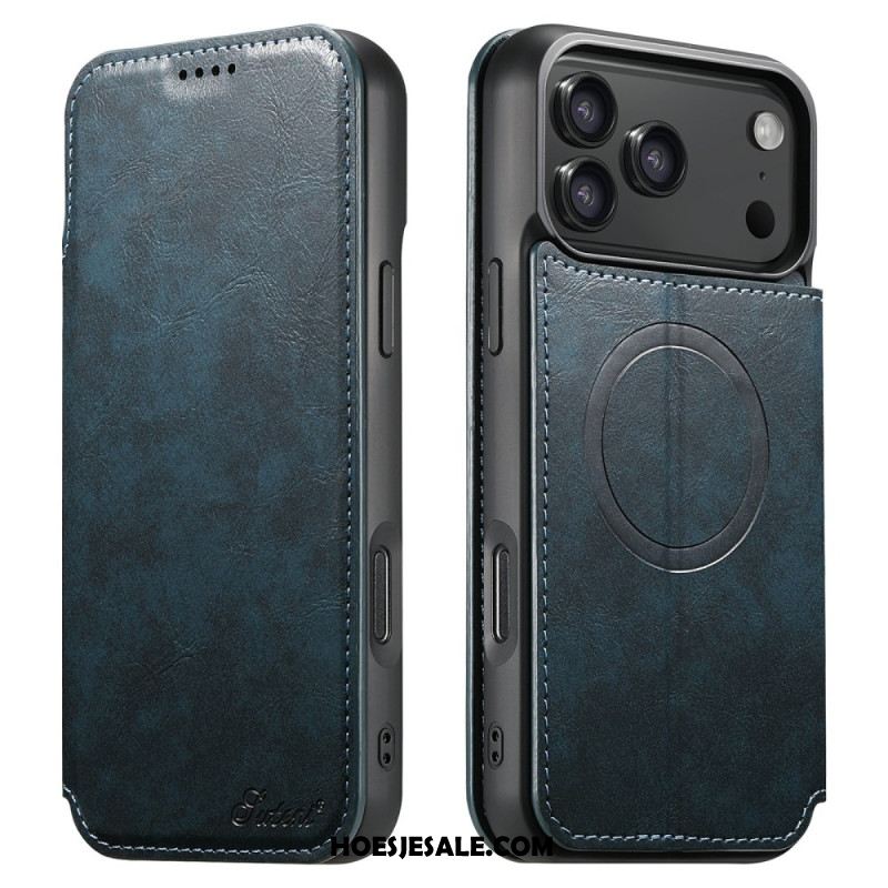 Leren Hoesje iPhone 17 Pro Magsafe-compatibel Leer Effect Bescherming Hoesje