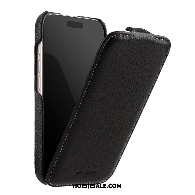 Leren Hoesje iPhone 17 Pro Magsafe-compatibel Met Premium Verticale Flipcover