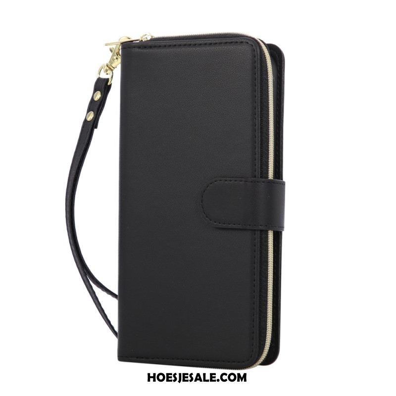 Leren Hoesje iPhone 17 Pro Monochroom Bandje