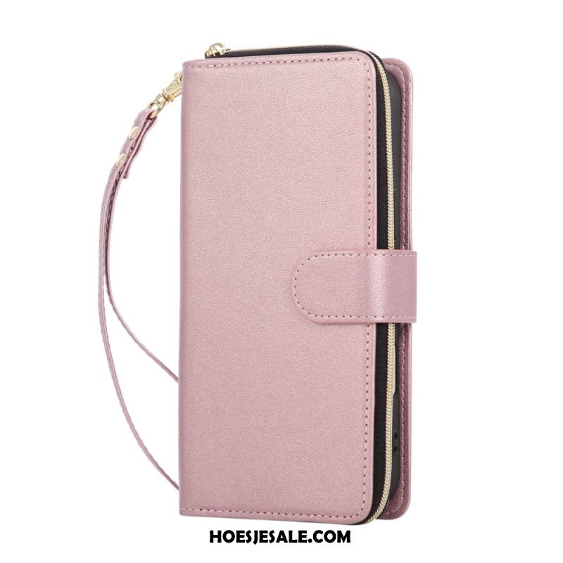 Leren Hoesje iPhone 17 Pro Monochroom Bandje