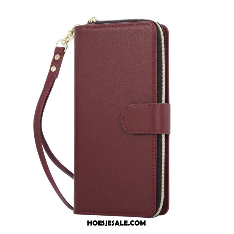 Leren Hoesje iPhone 17 Pro Monochroom Bandje