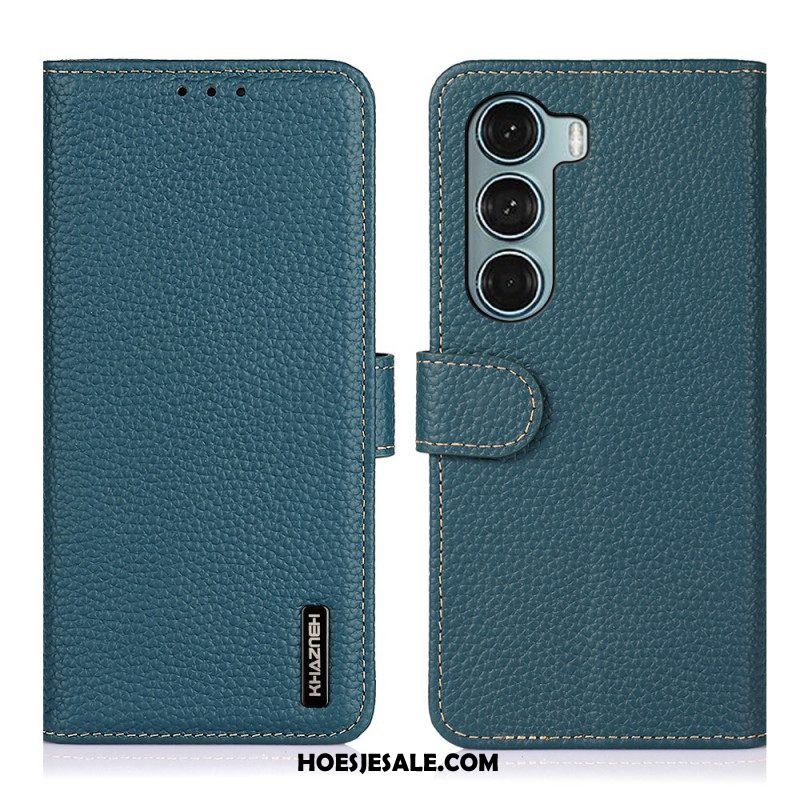 Leren Hoesje voor Moto G200 5G Echt Leer Lychee Khazneh