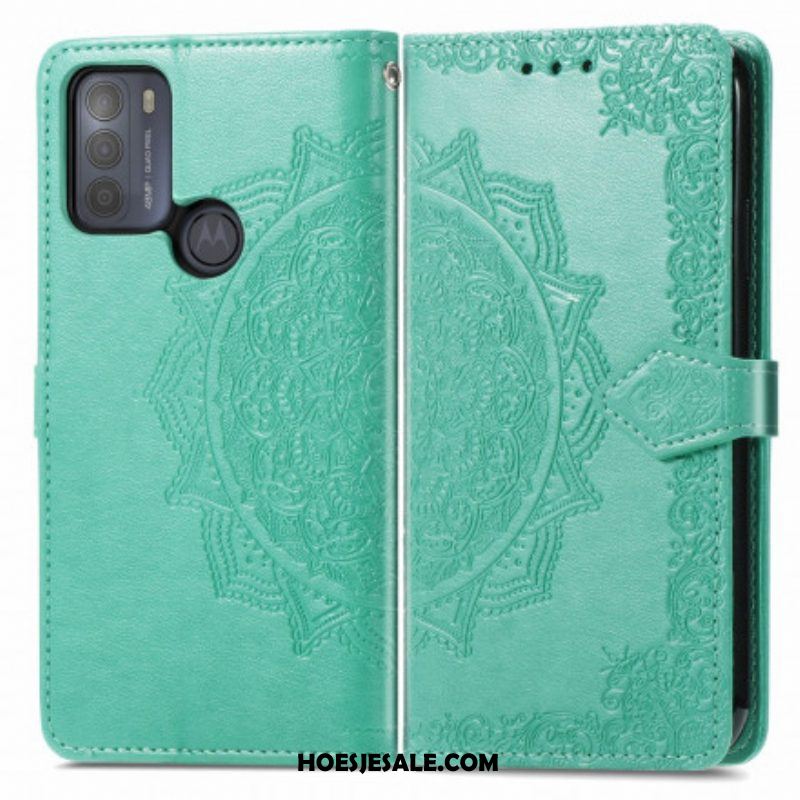 Leren Hoesje voor Moto G50 Mandala Middeleeuwen