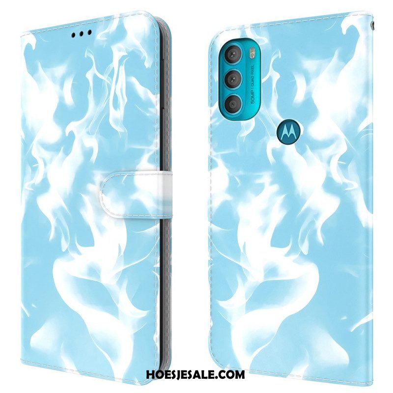 Leren Hoesje voor Moto G71 5G Abstract Patroon